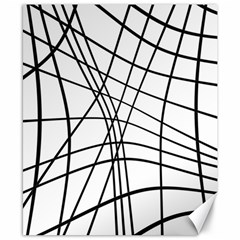 Black And White Decorative Lines Canvas 8  X 10  by Valentinaart