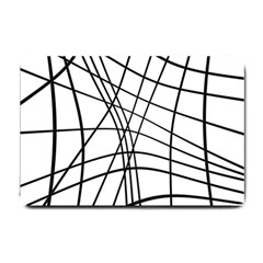 Black And White Decorative Lines Small Doormat  by Valentinaart