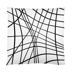 Black And White Decorative Lines Standard Cushion Case (two Sides) by Valentinaart