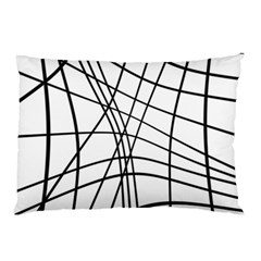 Black And White Decorative Lines Pillow Case by Valentinaart