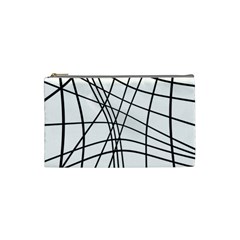 Black And White Decorative Lines Cosmetic Bag (small)  by Valentinaart