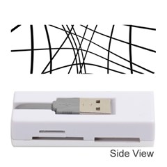 Black And White Decorative Lines Memory Card Reader (stick)  by Valentinaart