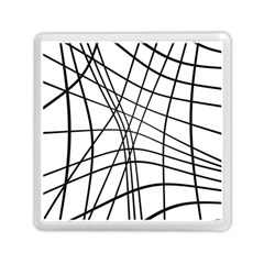 Black And White Decorative Lines Memory Card Reader (square) 