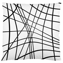 Black And White Decorative Lines Large Cushion Case (two Sides) by Valentinaart