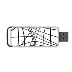 Black And White Decorative Lines Portable Usb Flash (one Side)