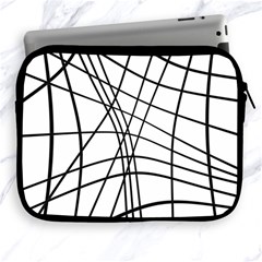 Black And White Decorative Lines Apple Ipad 2/3/4 Zipper Cases by Valentinaart