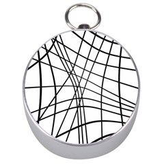 Black And White Decorative Lines Silver Compasses by Valentinaart