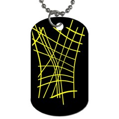 Yellow Abstraction Dog Tag (two Sides) by Valentinaart