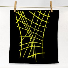 Yellow Abstraction Face Towel by Valentinaart