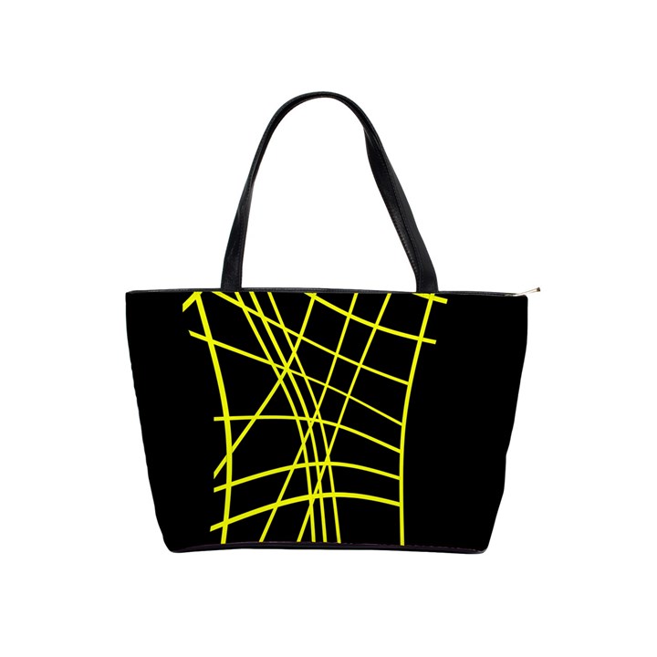 Yellow abstraction Shoulder Handbags