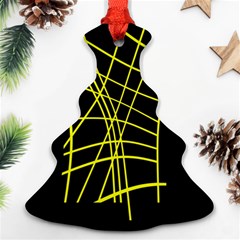 Yellow Abstraction Ornament (christmas Tree) by Valentinaart