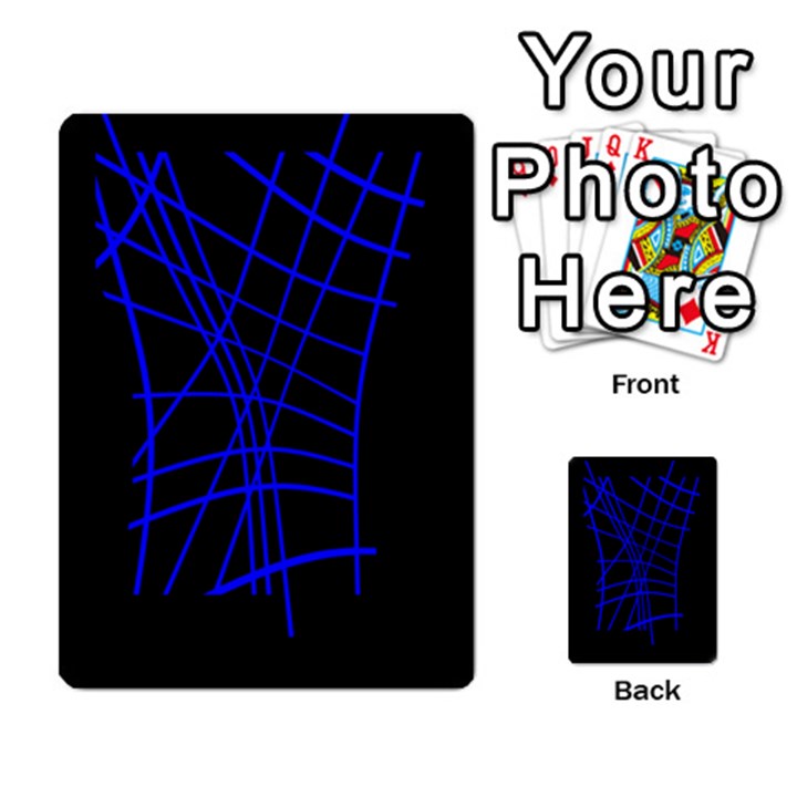 Neon blue abstraction Multi-purpose Cards (Rectangle) 