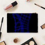 Neon blue abstraction Cosmetic Bag (Medium)  Back