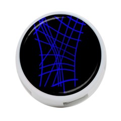 Neon blue abstraction 4-Port USB Hub (One Side)