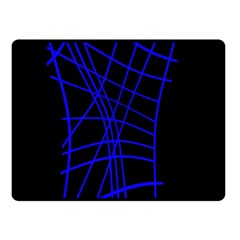 Neon blue abstraction Double Sided Fleece Blanket (Small) 