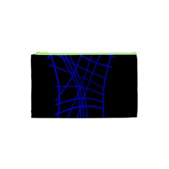 Neon blue abstraction Cosmetic Bag (XS)