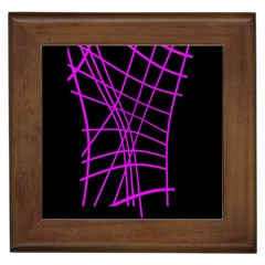 Neon Purple Abstraction Framed Tiles by Valentinaart