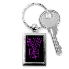 Neon Purple Abstraction Key Chains (rectangle)  by Valentinaart