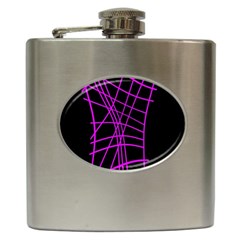 Neon Purple Abstraction Hip Flask (6 Oz) by Valentinaart