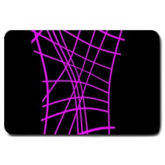 Neon Purple Abstraction Large Doormat  by Valentinaart