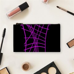 Neon Purple Abstraction Cosmetic Bag (small)  by Valentinaart