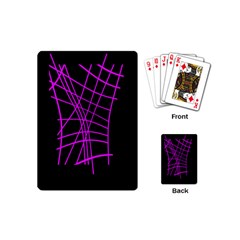 Neon Purple Abstraction Playing Cards (mini)  by Valentinaart