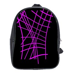 Neon Purple Abstraction School Bags (xl)  by Valentinaart