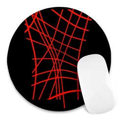 Neon red abstraction Round Mousepads