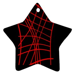 Neon red abstraction Ornament (Star) 