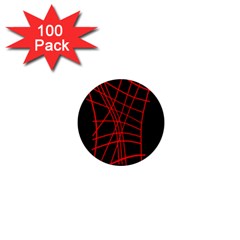 Neon red abstraction 1  Mini Buttons (100 pack) 