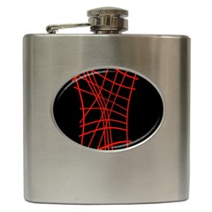 Neon red abstraction Hip Flask (6 oz)