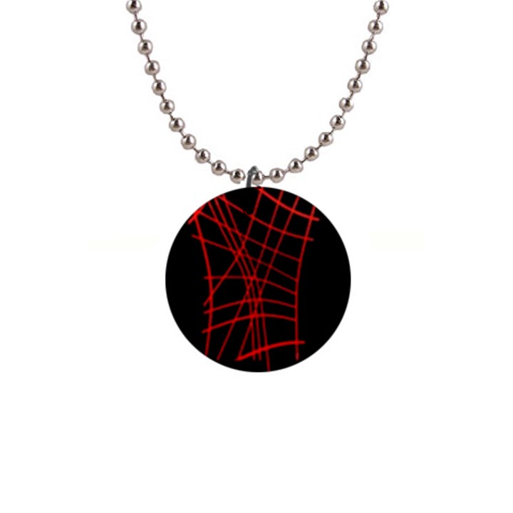 Neon red abstraction Button Necklaces