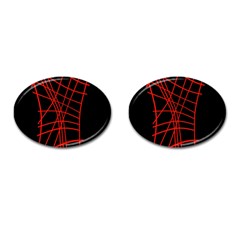 Neon red abstraction Cufflinks (Oval)