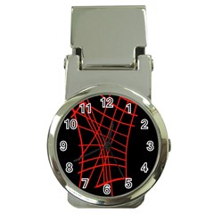 Neon red abstraction Money Clip Watches