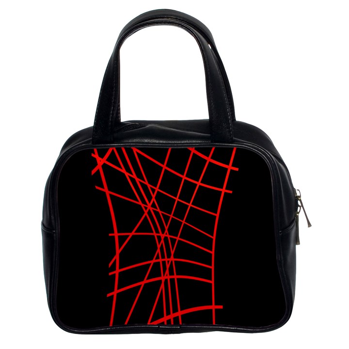 Neon red abstraction Classic Handbags (2 Sides)