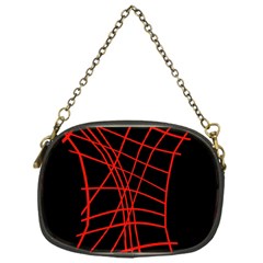 Neon red abstraction Chain Purses (One Side) 