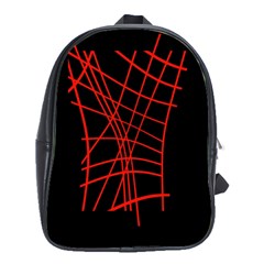 Neon red abstraction School Bags(Large) 