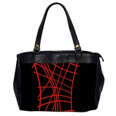 Neon Red Abstraction Office Handbags (2 Sides)  by Valentinaart