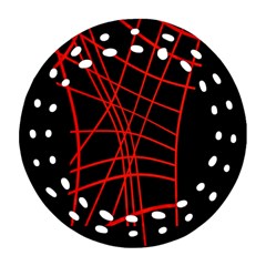 Neon red abstraction Ornament (Round Filigree) 