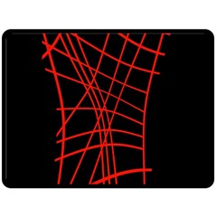 Neon red abstraction Double Sided Fleece Blanket (Large) 