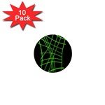 Green neon abstraction 1  Mini Magnet (10 pack)  Front