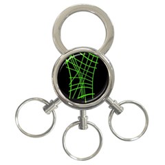 Green Neon Abstraction 3-ring Key Chains by Valentinaart