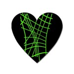 Green neon abstraction Heart Magnet Front