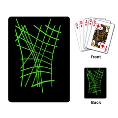 Green Neon Abstraction Playing Card by Valentinaart