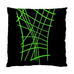 Green Neon Abstraction Standard Cushion Case (one Side) by Valentinaart