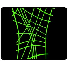 Green Neon Abstraction Fleece Blanket (medium) 