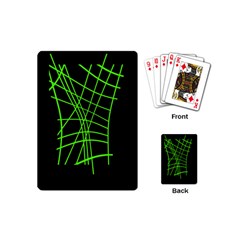 Green Neon Abstraction Playing Cards (mini)  by Valentinaart