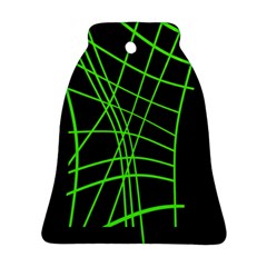 Green Neon Abstraction Bell Ornament (2 Sides) by Valentinaart