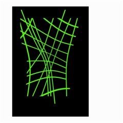 Green Neon Abstraction Small Garden Flag (two Sides)