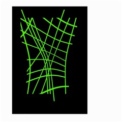 Green Neon Abstraction Large Garden Flag (two Sides)